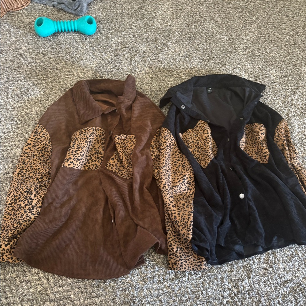 Leopard Print Corduroy Jackets